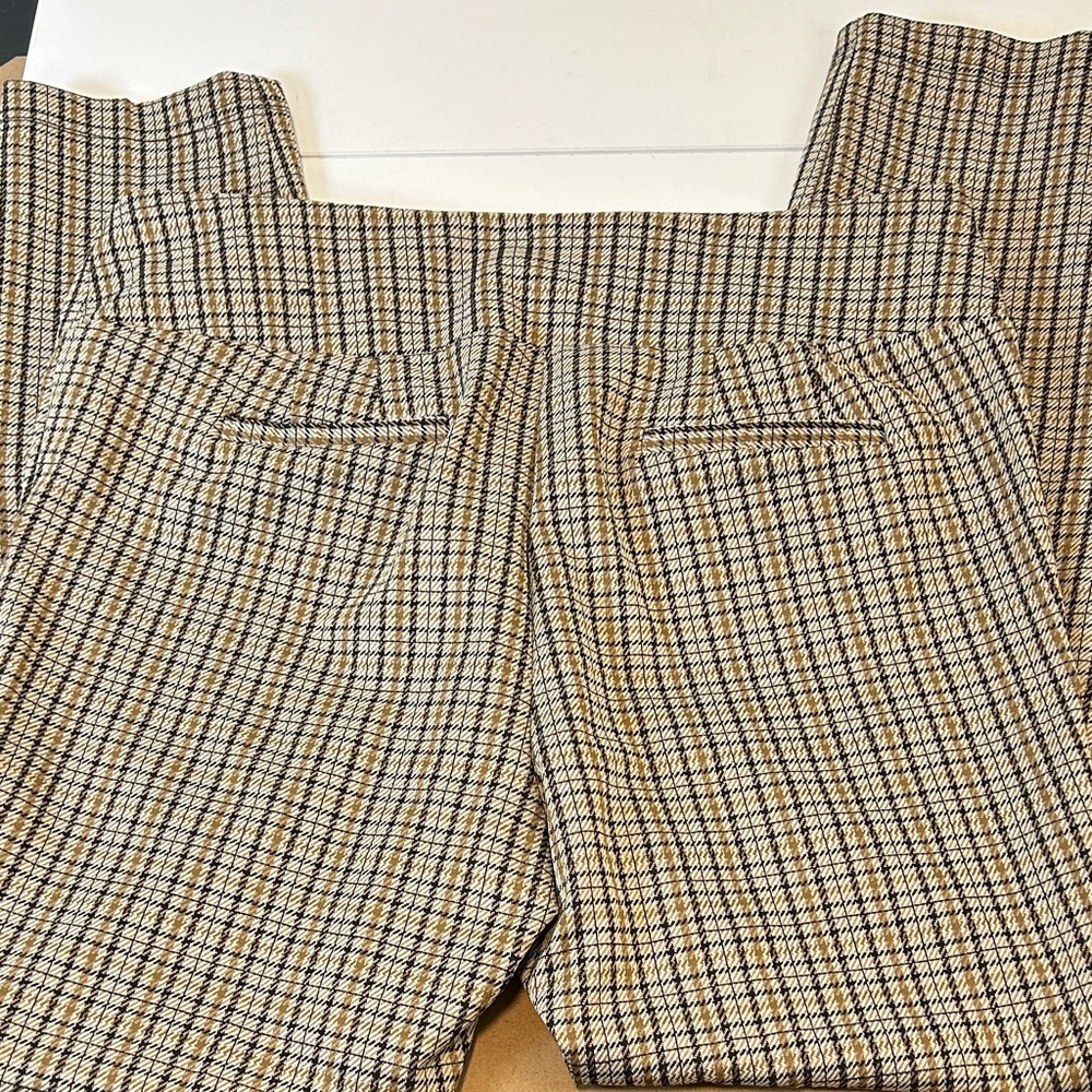 Soho Apparel Ltd. Brown Plaid Ankle Pull On dress pants women’s Size Large - Picture 5 of 7